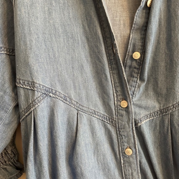 FREE PEOPLE HANNAH DENIM MINI DRESS - Picture 3 of 3